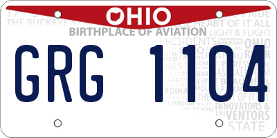 OH license plate GRG1104