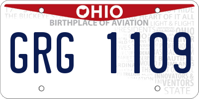 OH license plate GRG1109