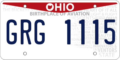 OH license plate GRG1115