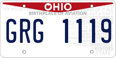 OH license plate GRG1119