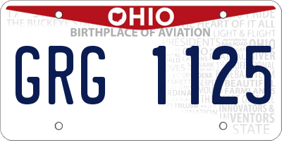OH license plate GRG1125