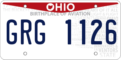 OH license plate GRG1126