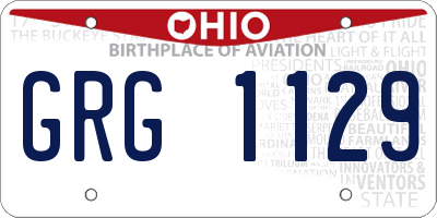 OH license plate GRG1129