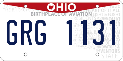 OH license plate GRG1131