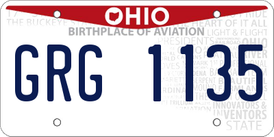 OH license plate GRG1135