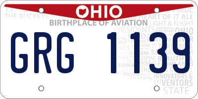 OH license plate GRG1139