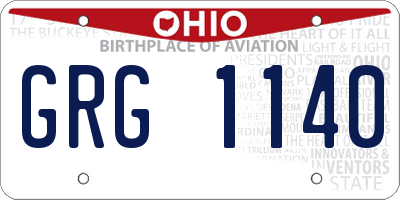OH license plate GRG1140