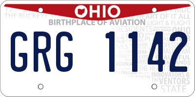 OH license plate GRG1142