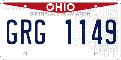 OH license plate GRG1149