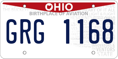 OH license plate GRG1168