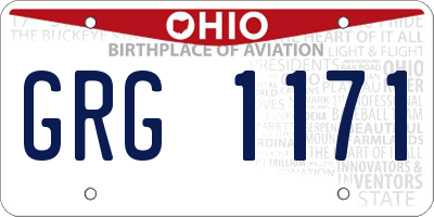 OH license plate GRG1171
