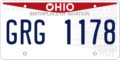 OH license plate GRG1178