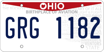 OH license plate GRG1182