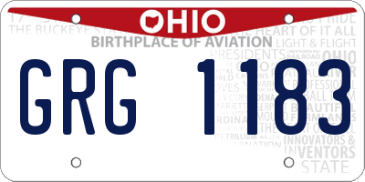 OH license plate GRG1183
