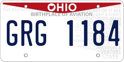 OH license plate GRG1184