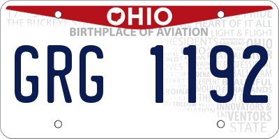 OH license plate GRG1192