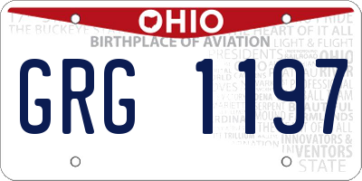 OH license plate GRG1197