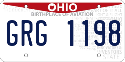 OH license plate GRG1198