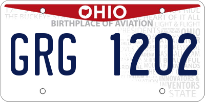 OH license plate GRG1202