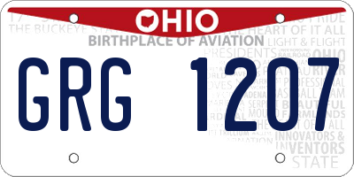 OH license plate GRG1207