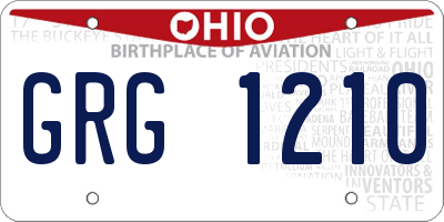 OH license plate GRG1210