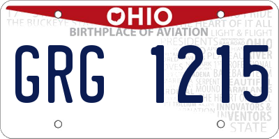 OH license plate GRG1215