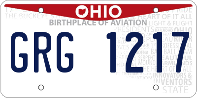 OH license plate GRG1217