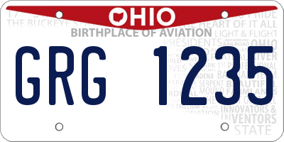 OH license plate GRG1235