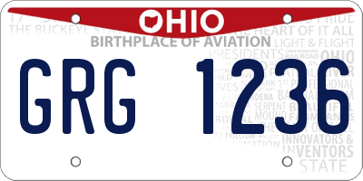 OH license plate GRG1236