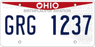 OH license plate GRG1237