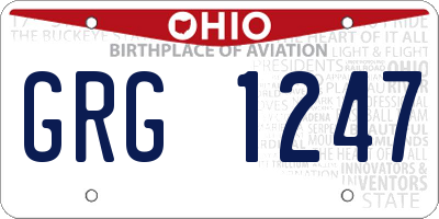 OH license plate GRG1247