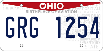 OH license plate GRG1254