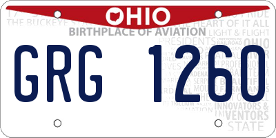 OH license plate GRG1260