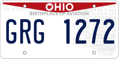 OH license plate GRG1272