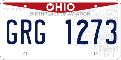 OH license plate GRG1273