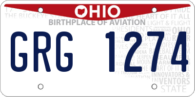 OH license plate GRG1274