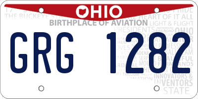 OH license plate GRG1282