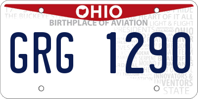 OH license plate GRG1290