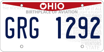 OH license plate GRG1292
