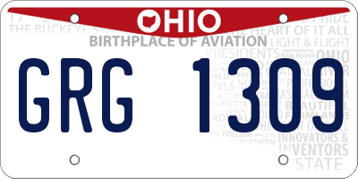 OH license plate GRG1309