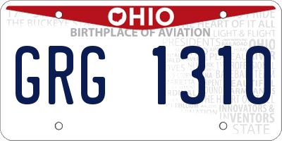 OH license plate GRG1310