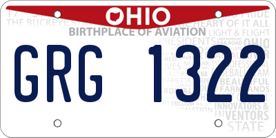 OH license plate GRG1322