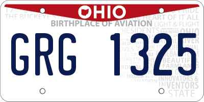 OH license plate GRG1325