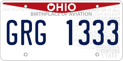 OH license plate GRG1333