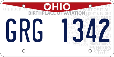 OH license plate GRG1342