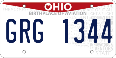 OH license plate GRG1344