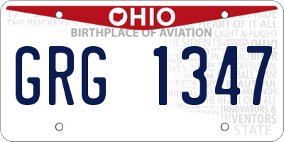 OH license plate GRG1347