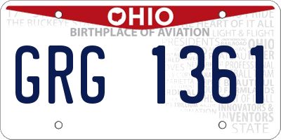 OH license plate GRG1361