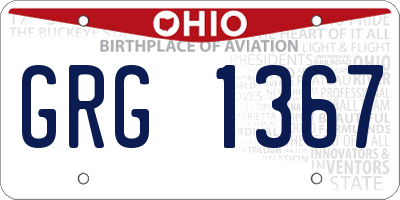 OH license plate GRG1367