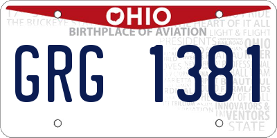 OH license plate GRG1381